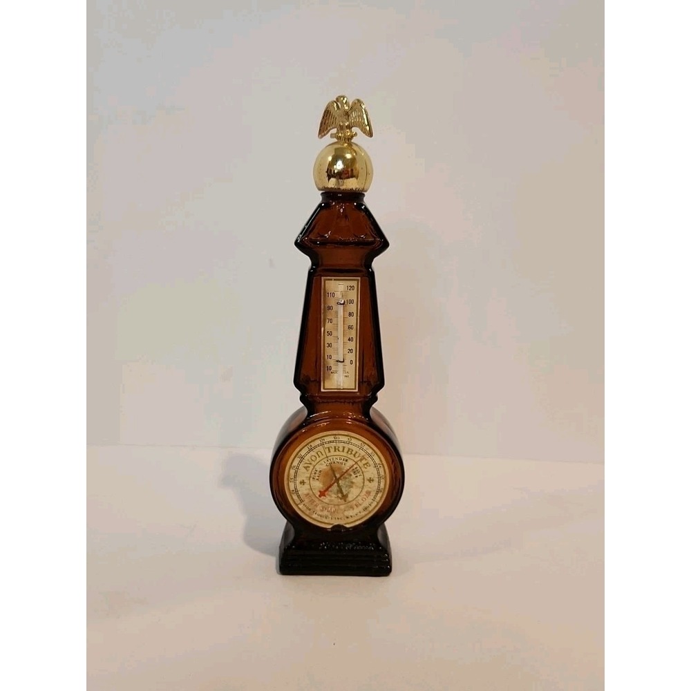 Vintage Avon Wild Country After Shave Thermometer w/ Eagle Top Amber  Empty